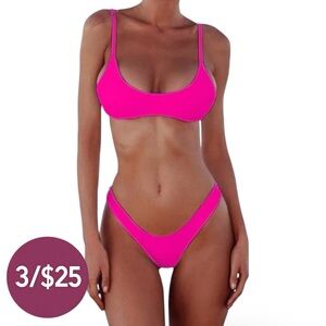 SherryDC • Scoop Neck Padded Bikini Top • Hot Pink • Size S